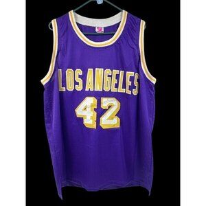 James Worthy Signed Los Angeles Basketball Jersey XL Purple & Yellow